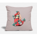 Christmas Mermaid With Mistletoe Light Taupe Pillow